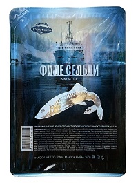 Филе сельди тихоокеанской слабосоленое в масле 240г